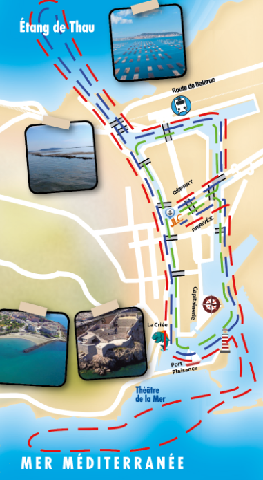 Location de bateau : Circuit de 4h en mer, sur le bassin de Thau et dans les canaux de Sète